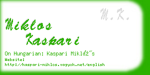 miklos kaspari business card